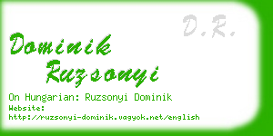 dominik ruzsonyi business card